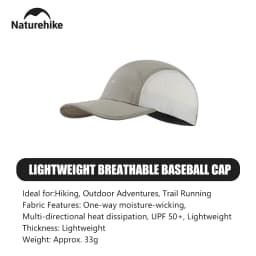 Naturehike Outdoor Baseball Cap Hiking UPF 50+ Sun Hat Ultralight Foldable Sports Hat Summer Breathable Waterproof Hat Men Women