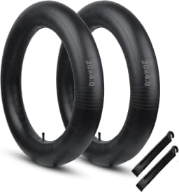 2 Pack Fat Bike Tire Inner Tube 20x4.0 Premium Butyl Rubber Electric Bicycle Tubes for Snowbike AV 32mm Schrader Valve