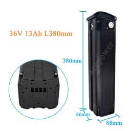 Ebike Battery Akku for Telefunken Multitalent Zundapp Z510 36V 10.4Ah 13Ah 17.5Ah Silver Fish Battery for Telefunken Multitalent