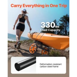 SucceBuy 330LBS Kayak Cart Canoe Cart Dolly with 15in Solid Rubber Tire & Kickstand Paddle Board Trolley for Canoes Paddleboards