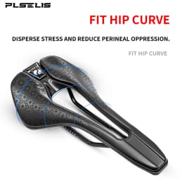 Plselis Lightweight Road Bicycle Saddle Cushion Hollow Breathable Design 280g Racing Bike Accessory