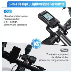 Bike Headlight GPS Speedometer Horn 3 in 1 Multifunctional Rechargeable Bicycle Front Lamp Cycling Computer MTB Bike Accessories