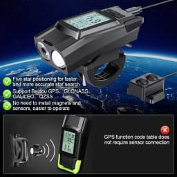 Bike Headlight GPS Speedometer Horn 3 in 1 Multifunctional Rechargeable Bicycle Front Lamp Cycling Computer MTB Bike Accessories