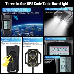 Bike Headlight GPS Speedometer Horn 3 in 1 Multifunctional Rechargeable Bicycle Front Lamp Cycling Computer MTB Bike Accessories