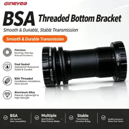 Gineyea BSA Bottom Bracket Ceramic Bearing 24mm 29mm Spindle 68mm 73mm 100mm 120mm For MTB Road Bike