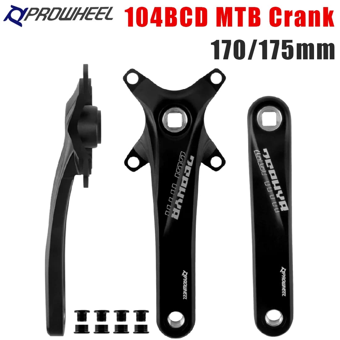 Prowheel Sqaure Hole MTB Crank 170 175mm Mountain Bicycle Crank Arm 104BCD Sprocket 8 9 10 11 12 Speed Cycling Parts
