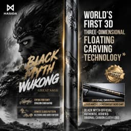 HASIDA Black Great Sage Bass Fishing Rod T1100+M40X Carbon 2-Piece Fast Action Titanium SIC Guides Spinning Casting Lure Rod
