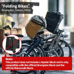 Rhinowalk Bike Front Handlebar Basket Bag 17L /24LFor Brompton Folding Bike Only Fit Official Block