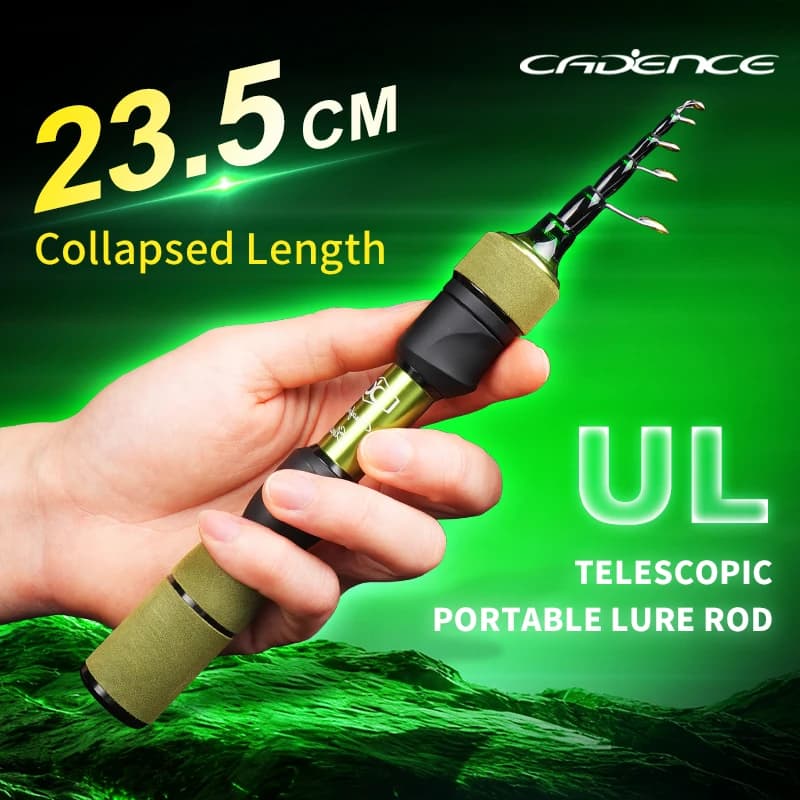 Cadence Elves Telescopic RodMini Micro Ultra-Short-Section Telescopic Fishing Rod Portable Multi-Section Lure UL Stream Compact