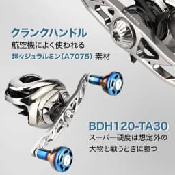 Gomexus 120mm Aluminum Handle with Titanium Knob BDH-TA30 Baitcasting Reel Replacement Parts Predator Power Fishing Tai Rubber