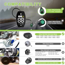 E-bike VD03 Display HD LED Screen Motor Display CAN Protocol for BAFANG Mid Motor Parts with 5pin Female Triangle Connector