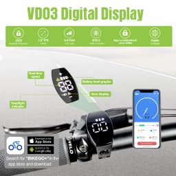 E-bike VD03 Display HD LED Screen Motor Display CAN Protocol for BAFANG Mid Motor Parts with 5pin Female Triangle Connector