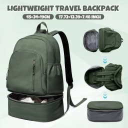 Gym Backpack for Women, Waterproof Sports Backpack with Shoe Compartment Casual Travel Backpack Training Bag for Swim Volleyball