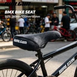 WALGUN BMX Bicycle Saddle Dirt Jump Bike Seat Flannelette with Embroidery Freestyle Racing Dowbhill Saddle for MTB Cycling Parts