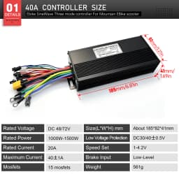 48V 72V 40A 1000W 1500W 2000W Ebike Brushless Motor Sine Wave Controller with S100 NFC LCD Display For E-Mountain Bike Scooter