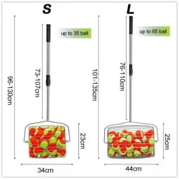 Adjustable Handle Tennis Ball Picker Rolling Wheels Sturdy Tennis Ball Collector Durable Tennis Retrievers Basket