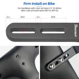 Bicycle Integrated Handlebar Speedometer Holder W/3 Base Fits Garmin Wahoo Bryton Double-Adaptor For Light and Camera Install