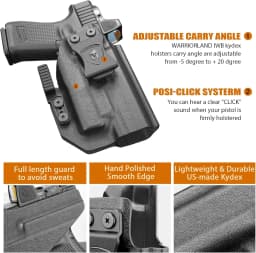 Only IWB Kydex Holster,Fit G17/19 Gen 3-6 &G19X/44/45 &G34 Gen 5 with Olight Baldr S/Mini/RL Mini,Right Hand