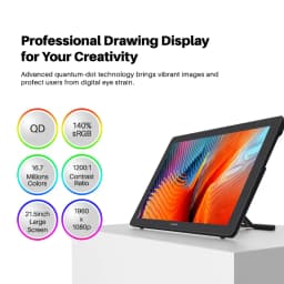 Huion Kamvas 22 Plus 21.5 Inch Graphics Tablet Screen Anti-glare Glass 140%sRGB Drawing Monitor Linux MacOS Android Compatible