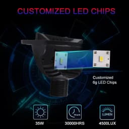 SANVI 2.5inch S8 35W 6000K Car Bi LED Projector Lens Headlight H4H7 9005 9006 LED Projector Car Motorcycle Headlight Accessories