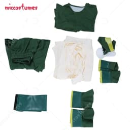 Miccostumes Adult Green Kungfu Suit Cosplay Costume Adult Green Suit with Hairband for Women Halloween Cosplay Costume