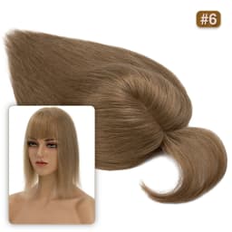 S-noilite Hair Toppers 10x12cm Women Topper 3.5x9cm Silk Base Natural Hair Wig 100% Human Hair For Women Hairpiece With Bangs