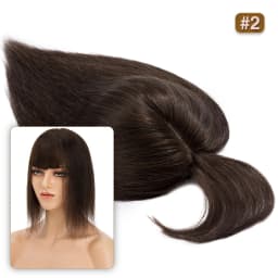 S-noilite Hair Toppers 10x12cm Women Topper 3.5x9cm Silk Base Natural Hair Wig 100% Human Hair For Women Hairpiece With Bangs