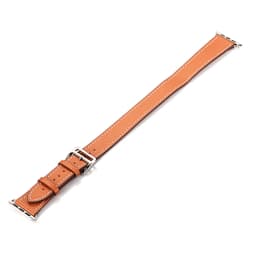 Double tour for Apple watch band 44mm 40mm 45mm 41mm 42mm 38mm Genuine Leather correa bracelet iWatch series 3 4 5 se 6 7 strap