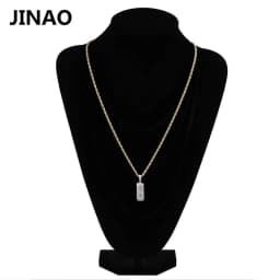 INAO The New Iced Out Gold Color Micro Paved CZ Xanax Pill Necklace&Pendant With Chain Hip Hop Charm Jewelry For Gift
