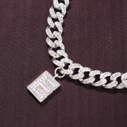 26 Baguette Letter Hip Hop Initial Necklace Stainless Steel Jewelry Iced Out Cuban Link Chain Men Necklace for Women Christmas