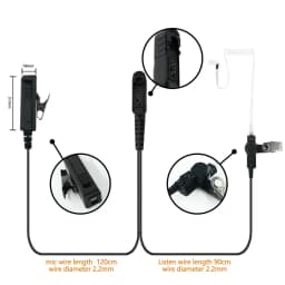 Walkie Talkie 2-Wire Headset Earpiece Mic For XPR3300 XPR3500 XPR3300E XPR3500E MTP3550 Two Way Radio Air Acoustic Tube