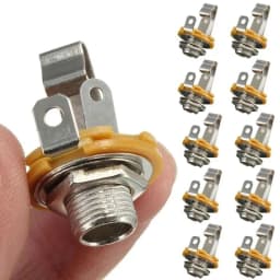 10pcs 1/4" Mono Input Jack Plug Socket For Electric Guitar Bass Guitar Pickup Output Jack Plug Socket 6.35