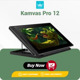 HUION Kamvas Pro 12 Graphics Tablet Screen 120% sRGB Tilt Support Stylus Battery-Free Drawing Pen Display Monitor 11.6 Inch