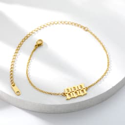 111 222 333 444 555 666 777 888 999 Angel Number Anklets for Women Stainless Steel Minimalist Ankle Bracelet Jewelry Gifts