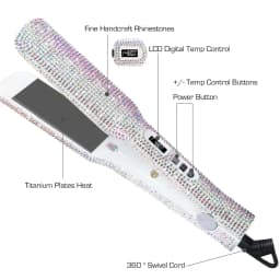 Rhinestone Flat Iron For a Perm Titanium Straightening Irons LCD Display Floating 2 Inches Wide Plate Hair Straightener Curler