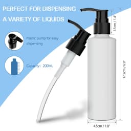 200ml Refillable Plastic Pump Dispenser Bottles For Lotion, Massage Oil, Shampoo And More Bpa/latex Free