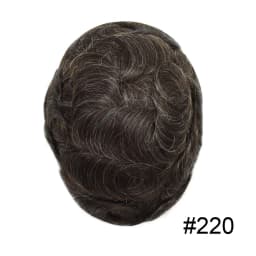 Invisible Full Poly Mens Toupee Thin Skin Hair System For Men 100% Human Hair Replacement All Clear PU Mens Wig