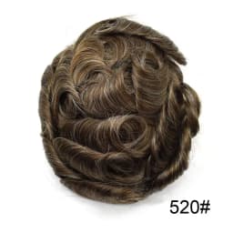 Invisible Full Poly Mens Toupee Thin Skin Hair System For Men 100% Human Hair Replacement All Clear PU Mens Wig