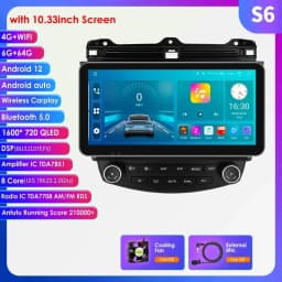 6115 Carplay Android 14 Car radio For Honda ACCORD 7 2003-2007 Autoradio Multimedia player GPS 360 Camera Screen by Snapdragon