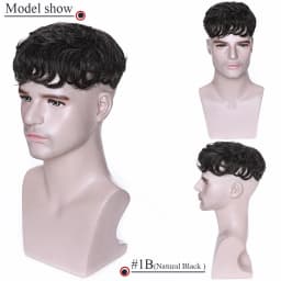 S-noilite 16x19cm Men Toupee Human Hair Replacement System Hair Toppers Hairpiece 4Inch Hair Wig Extensions Male Hair Prosthesis