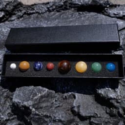 8 Planets Solar Healing Crystal Stones Ball Set Non-engraving Natural Gemstones Collection Personalized Home Offic