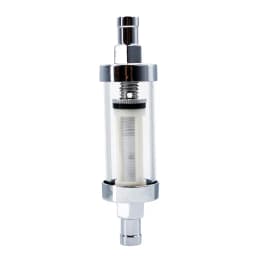 10mm 3/8'' Universal Chrome Glass Fuel Filter Car Petrol Diesel Inline Reusable