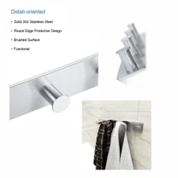 1Pack Stainless Steel Coat Hooks Screw-in & Stick-on Rustproof Coat Racks for Wall Mounted, Door Hangers for Bedroom