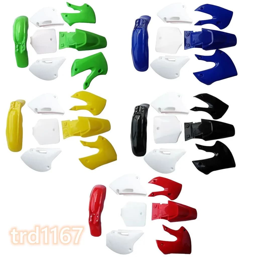 Black&White Plastic Fender Fairing Kit Full Bodywork Cover Kits Motorcycle for BBR KLX Pit bike DRZ 110