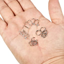 BONISKISS 20G CZ Nose Rings HoopStainless Steel Nose Rings Studs Screw Opal Nose Studs C-Shaped Nose Piercing Hoop Jewelry 22pcs