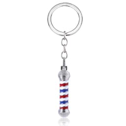 Barber Shop Shaver Razor Keychain Hairclippers Hair Dryer Combs Scissors Pendant Keyring for Barber Key Accessories