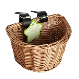 Wicker Bike Basket Cargo Bag Child Bicycle Front Handlebar Mount Basket Hand-woven Rattan Bicycle Storage Holder for BIke Part