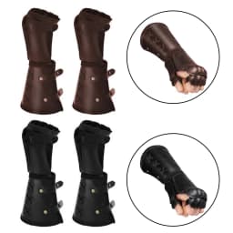 1Pair Retro Medieval Retro Gauntlets Leather Arm Cuff Armor Vambrace Cosplay Steampunk Armor Wrist Bandage Bracer