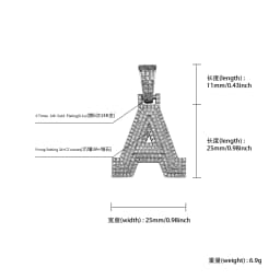 JINAO NEW Stitching Letter Charm Ice Cravejado Cubic Zircon Custom Letters With 4mm tennis chain Men and Women Jewelry For Gift