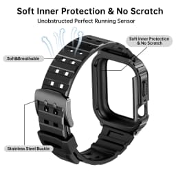 Stainless Steel case+silicone strap For Apple Watch Band 45mm 44mm 44 mm iwatch 4 5 SE 6 Cover bracelet apple watch serie 7 45mm
